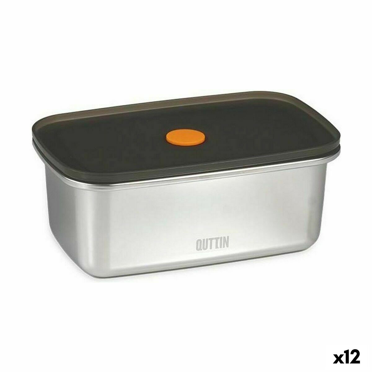 Херметическа Кутия за Обяд Quttin 450 ml Неръждаема стомана Квадратен 11,6 x 9,4 x 7 cm (12 броя)
