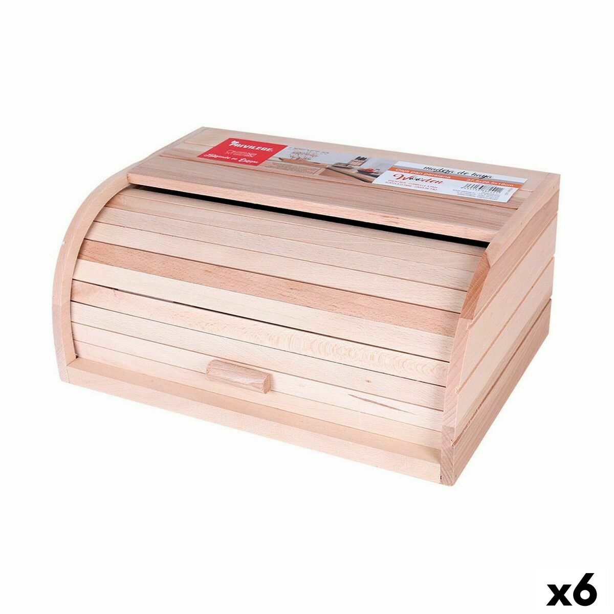 Кутия за Хляб Quttin Обзавеждане Решетъчни щори Дървен 37,5 x 26,5 x 16 cm (6 броя)
