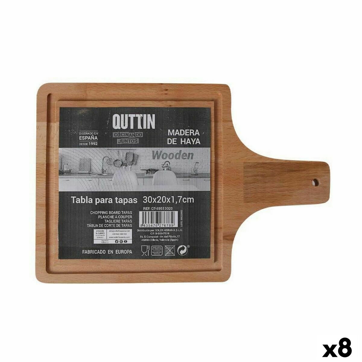 Херметическа Кутия за Обяд Quttin Кръгъл 1,3 L (6 броя)