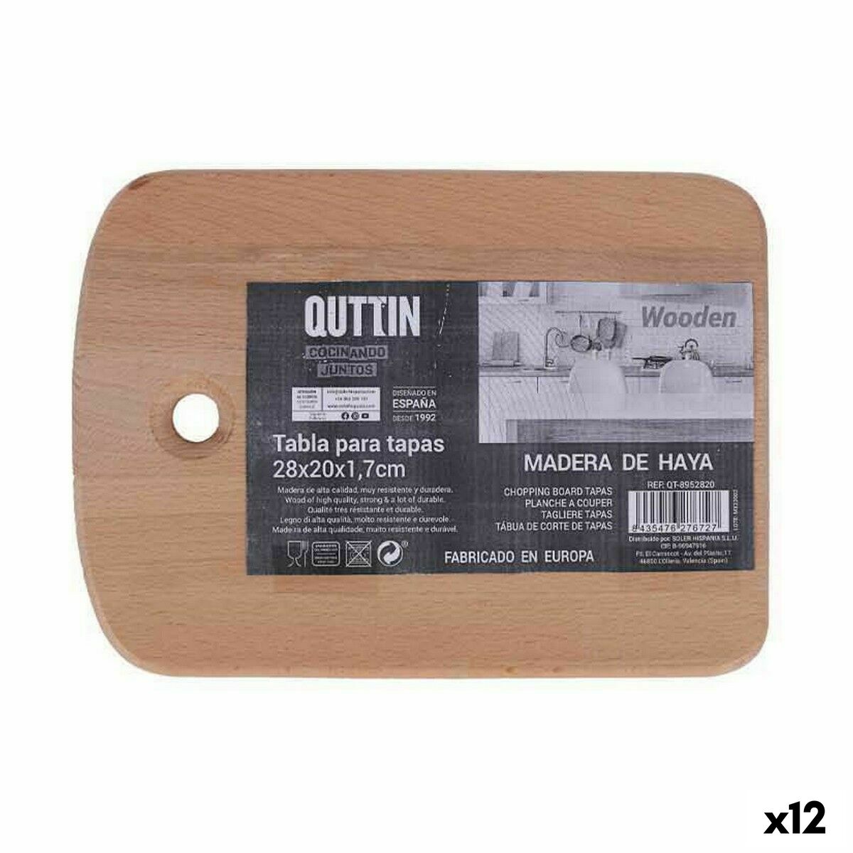 Решетъчна лъжица Quttin Найлон Дървен 34,6 x 8,5 cm (24 броя)