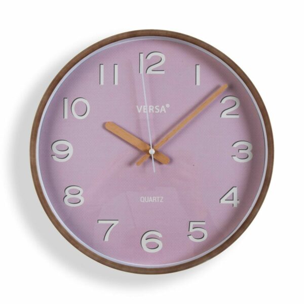 Стенен часовник Versa Розов Пластмаса Кварц 4,3 x 30 x 30 cm