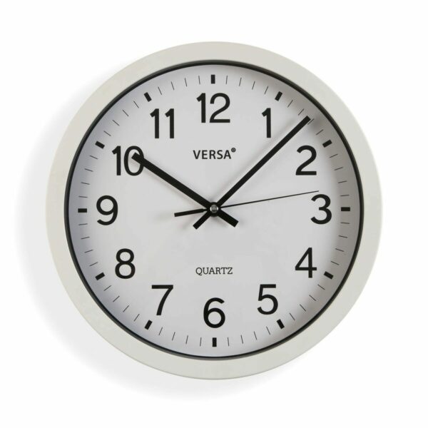 Стенен часовник Versa Бял Пластмаса Кварц 4,3 x 30 x 30 cm