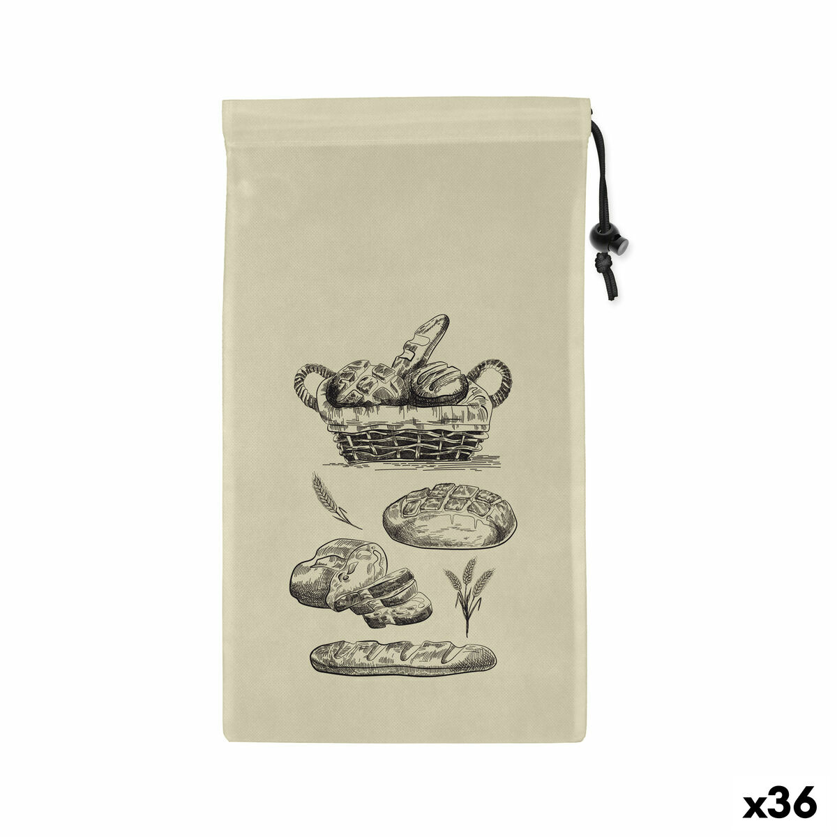 Комплект торбички за многократна употреба Quttin Хляб TNT (Non Woven) 2 Части 25 x 45 cm (36 броя)