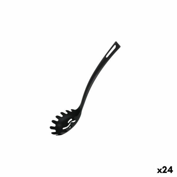 Лъжица за Сервиране на Паста Quttin Найлон 29 x 5,5 cm Черен (24 броя)