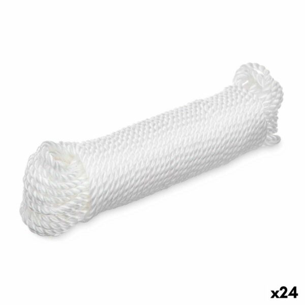 Въже за Простиране Бял Пластмаса 20 m (24 броя)