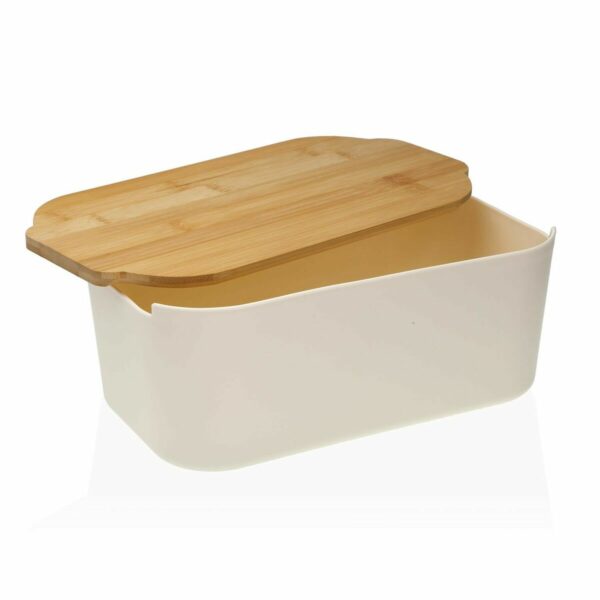 Кутия за Хляб Versa Бял Бамбук полипропилен 18,5 x 12 x 33 cm