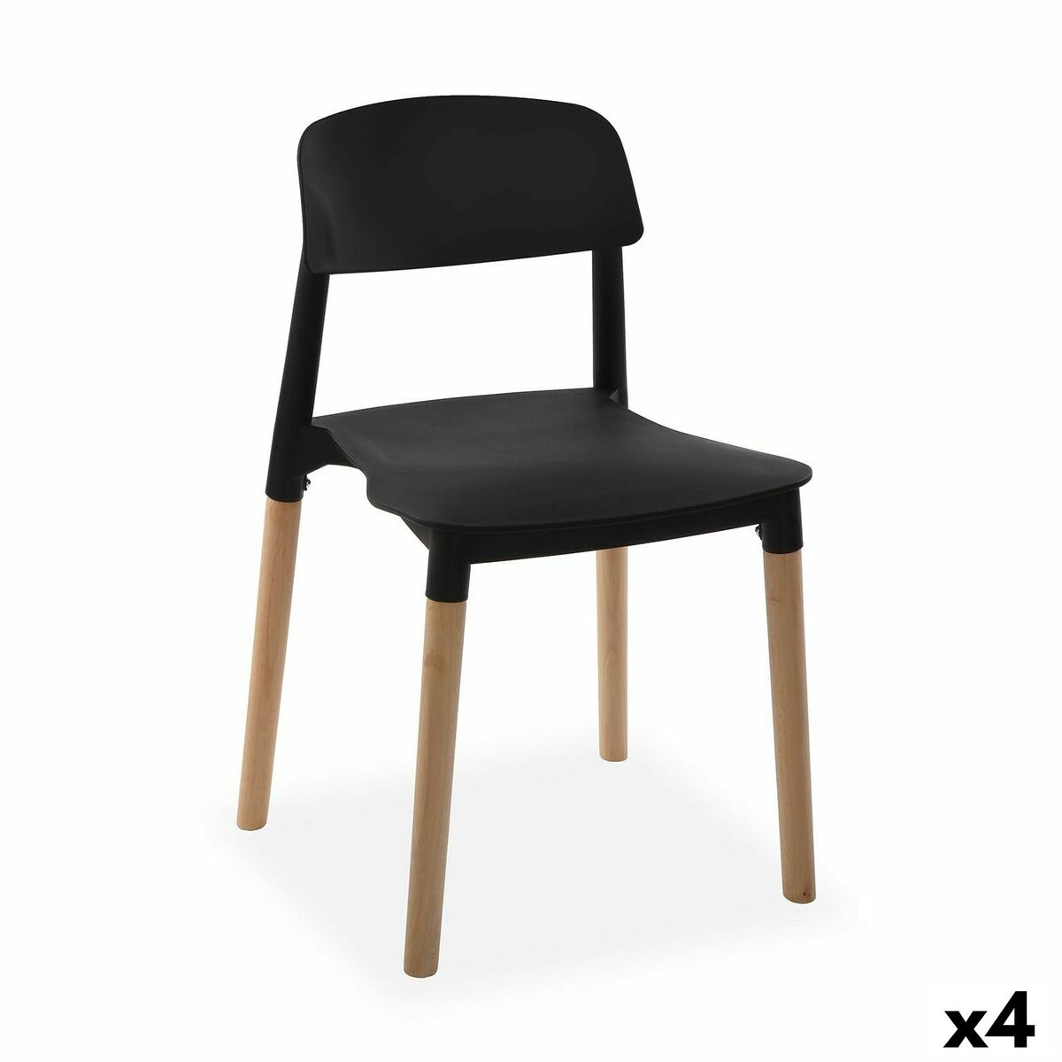 Стол Versa Черен 39,5 x 79 x 41,5 cm (4 броя)