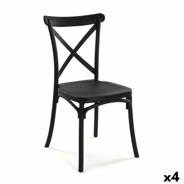 Стол Versa Черен 43 x 88 x 43 cm (4 броя)