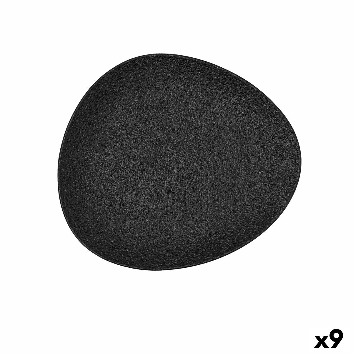 Плоска чиния Bidasoa Fosil Черен Керамика Овал 22,8 x 20,1 x 2,2 cm (9 броя)