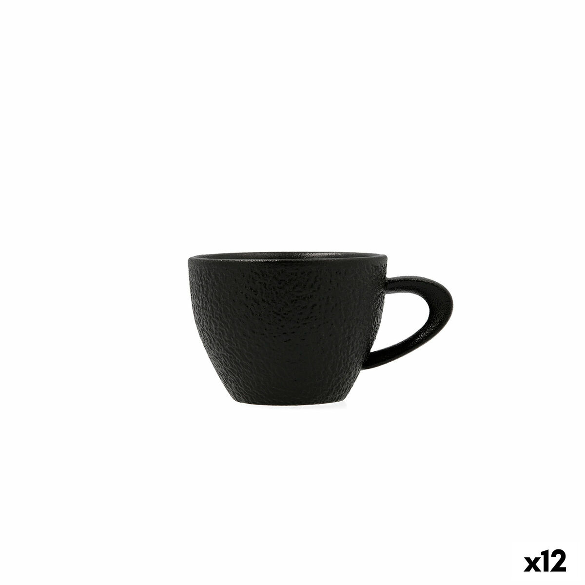 Чиния Bidasoa Fosil Черен Керамика Алуминиев Оксид 13,3 x 11,6 x 1,7 cm Кафе (12 броя)