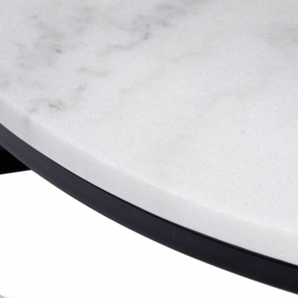 Маса за кафе Бял Черен Кристал Мрамор Желязо 80 x 80 x 46,5 cm