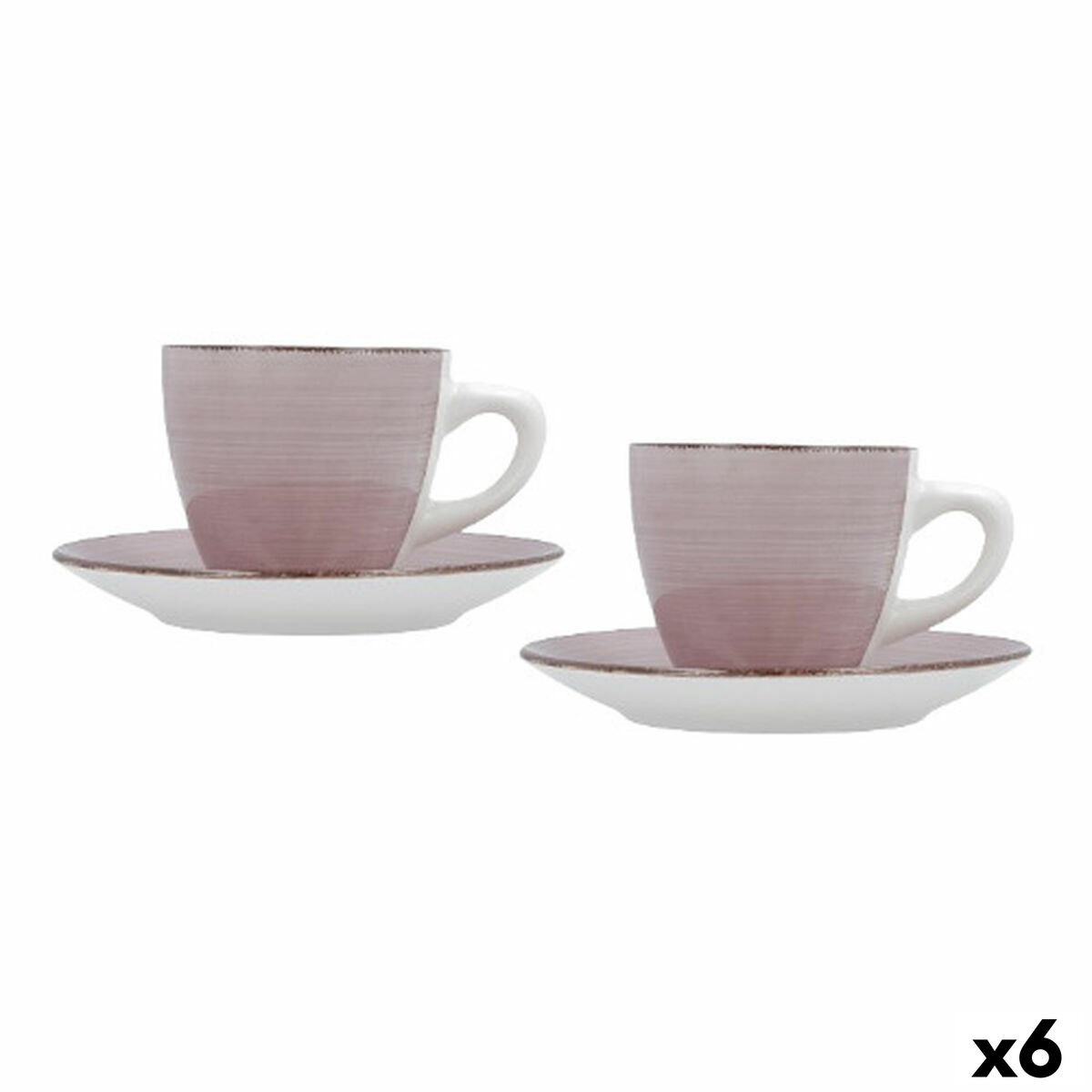 Комплект чаши с чинийки Quid Vita Morning Син Керамика (4 Части) (6 броя)